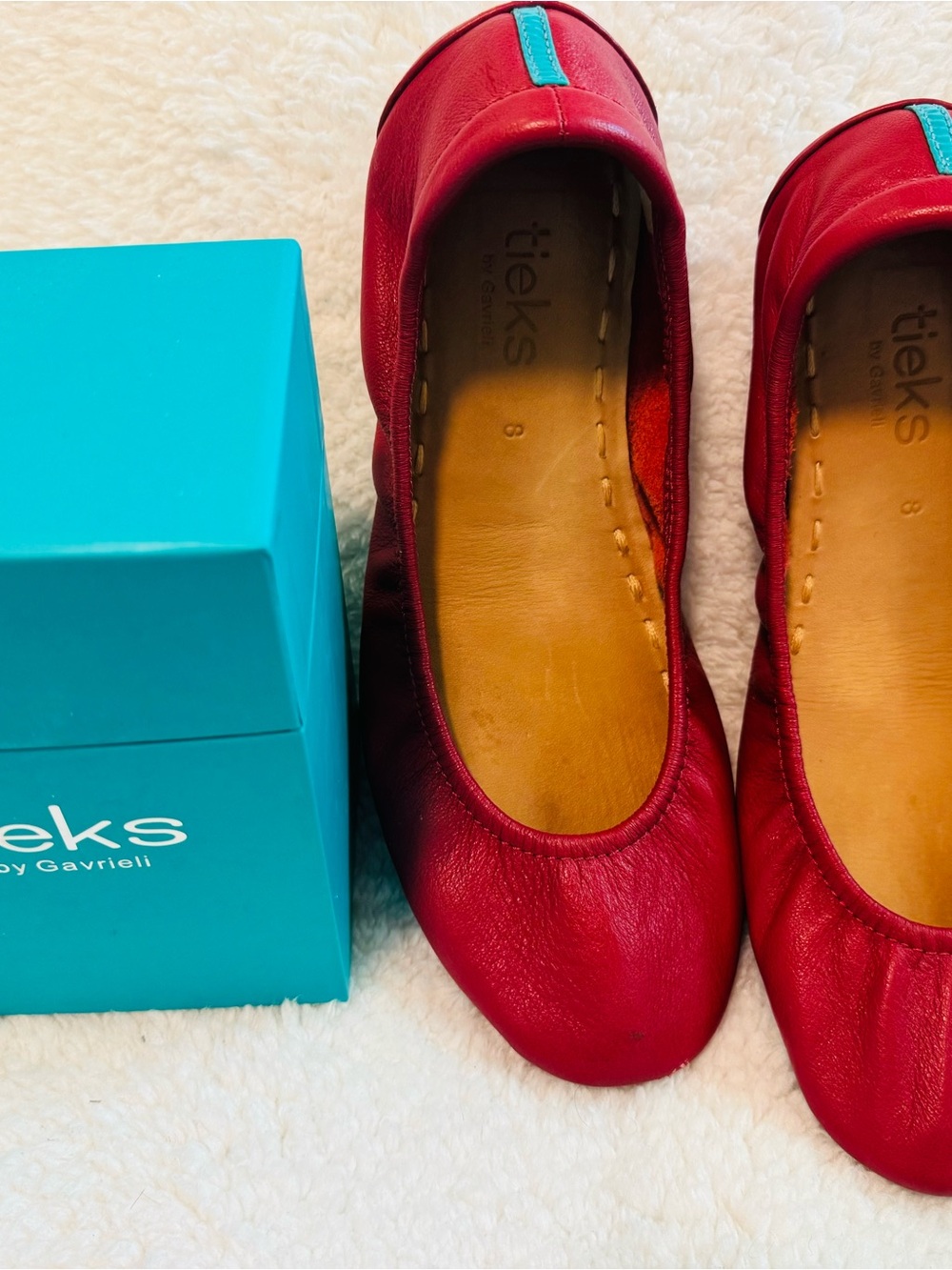 Tieks Red Leather Ballet Flats by Gavrieli - Picture 5 of 7